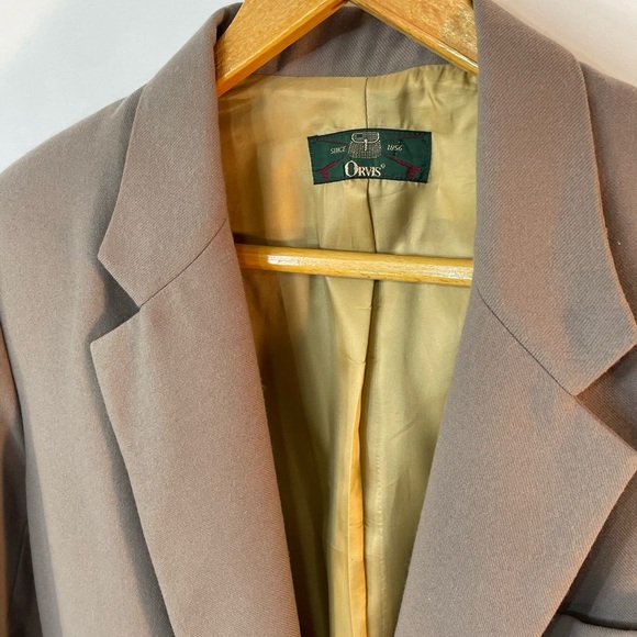 Vintage Orvis Women’s 16 Single Button Tan Blazer USA Oversized Boyfriend Career - Picture 2 of 16